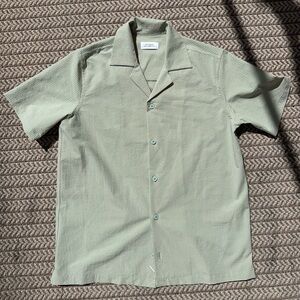 Saturdays NYC Button down short sleeve shirt camp collar